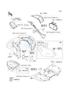 KVF 650 G [BRUTE FORCE 650 4X4I HARDWOODS GREEN HD] (G6F-G9F) G7F drawing LABELS