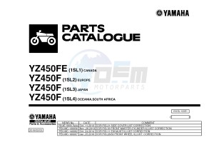 YZ450F (1SL1 1SL2 1SL3 1SL4) drawing .1-Front-Page