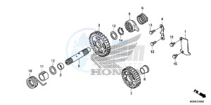 CRF450RF CRF450R Europe Direct - (ED) drawing KICK STARTER SPINDLE