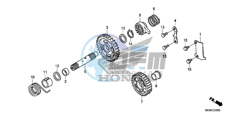 KICK STARTER SPINDLE