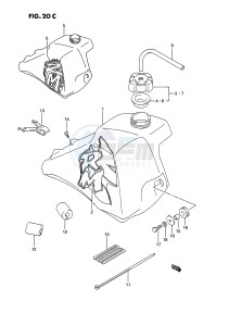 RM80 (E3) drawing FUEL TANK (MODEL N P)