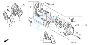 CBF10009 Europe Direct - (ED) drawing FRONT BRAKE CALIPER (CBF1000)