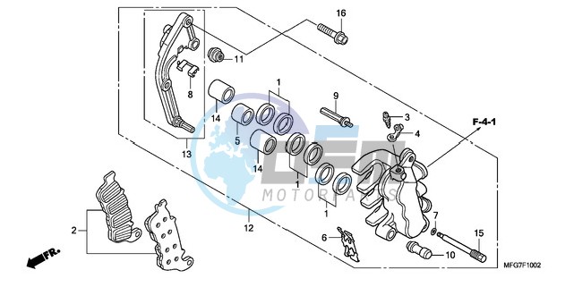 L. FRONT BRAKE CALIPER (CB600FA/FA3)