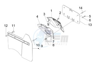 GTV 250 ie USA drawing Rear cover - Splash guard