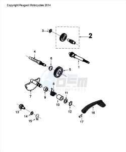 DJANGO 50 4T ALLURE drawing GEARBOX AND KICKSTART