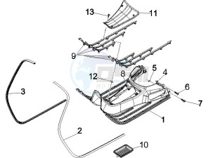 GTS 300 ie Touring drawing Central cover - Footrests