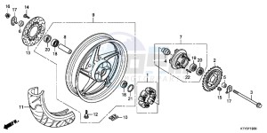 CBR125RD CBR125R E drawing REAR WHEEL