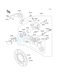 KLX 300 A [KLX300R] (A6F-A7A) A7F drawing REAR BRAKE