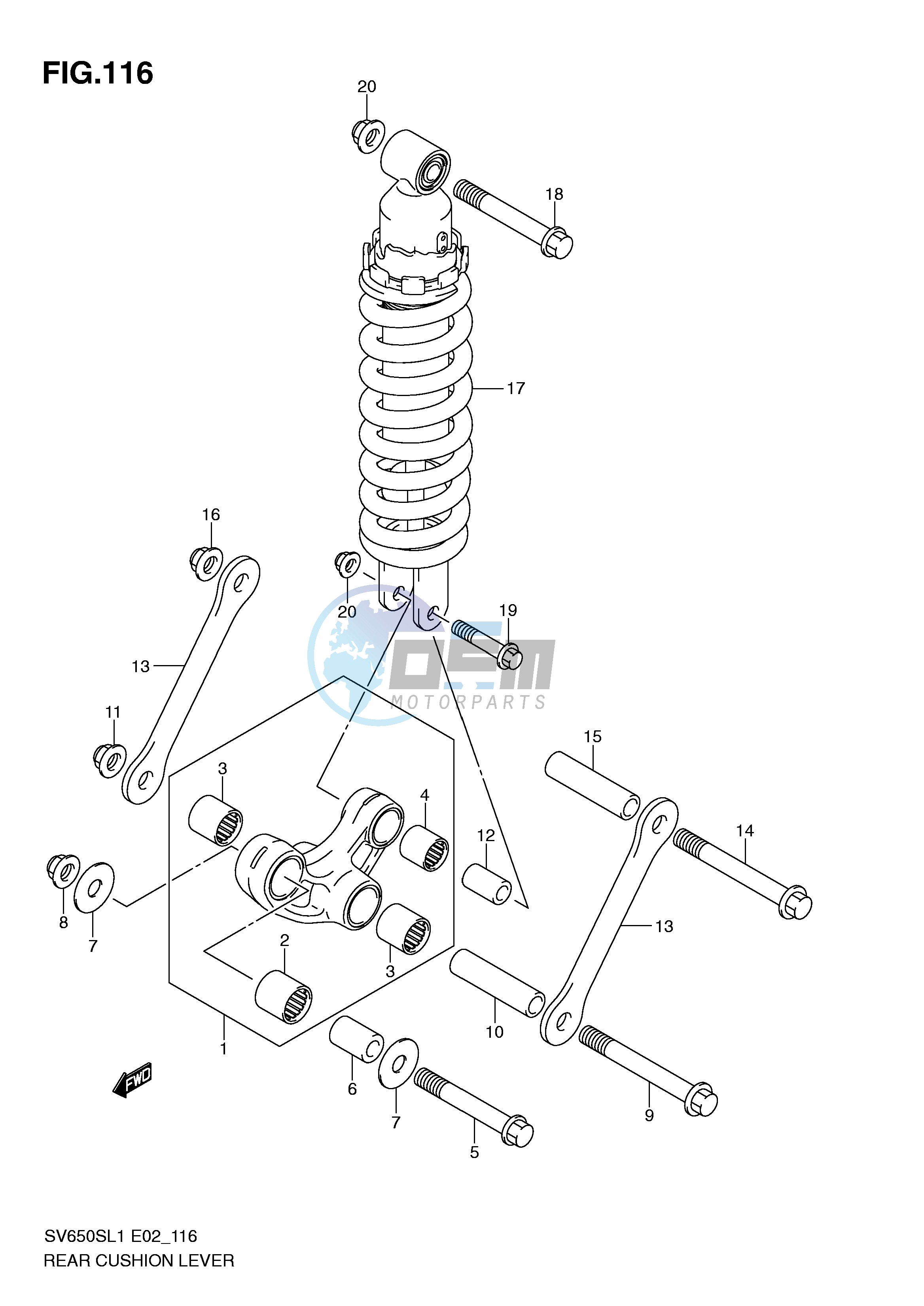 REAR CUSHION LEVER (SV650SAL1 E24)