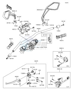 Z1000 ABS ZR1000GGF FR GB XX (EU ME A(FRICA) drawing Handlebar