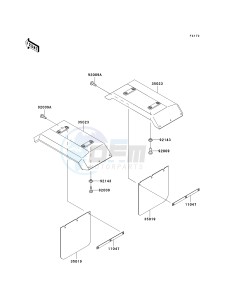 KAF 950 A [MULE 2510 DIESEL] (A1-A3) [MULE 2510 DIESEL] drawing REAR FENDER-- S- -