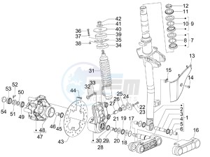 S 150 4T 2V ie E3 College drawing Fork - steering tube - Steering bearing unit