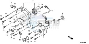 CB1100AE CB1100 ABS UK - (E) drawing RIGHT CRANKCASE COVER