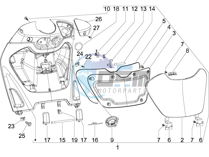 Front glove-box - Knee-guard panel