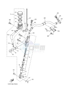 MTN250 MTN-250 MT-250 (B043) drawing REAR MASTER CYLINDER