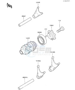 KX 80 N [BIG WHEEL] (N1) [BIG WHEEL] drawing GEAR CHANGE DRUM_SHIFT FORK-- S- -