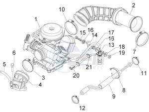 Fly 50 4t 4v drawing Carburettor assembly - Union pipe