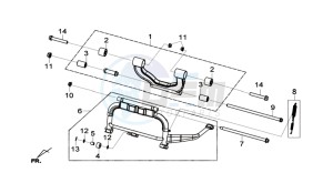 GTS 300i drawing CENTRAL STAND -SIDE STAND- KICKSTARTER PEDAL