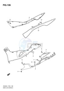 AN400 (E2) Burgman drawing SIDE LEG SHIELD (AN400ZAL1 E51)