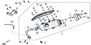 GTS 125I EURO4 LONG VISOR L7 drawing EXHAUST