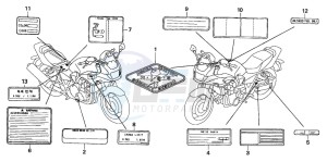 CB1300F1 CB1300SUPER FOUR drawing CAUTION LABEL (CB1300S/SA )