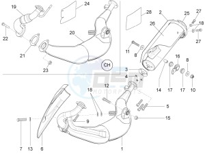 RS4 50 2T (CH, EU, JP) drawing Exhaust pipe