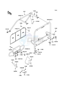 MULE 3010 DIESEL 4x4 KAF950B7F EU drawing Guards/Cab Frame