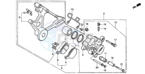 CB750F2 SEVEN FIFTY drawing REAR BRAKE CALIPER (CB750F2)