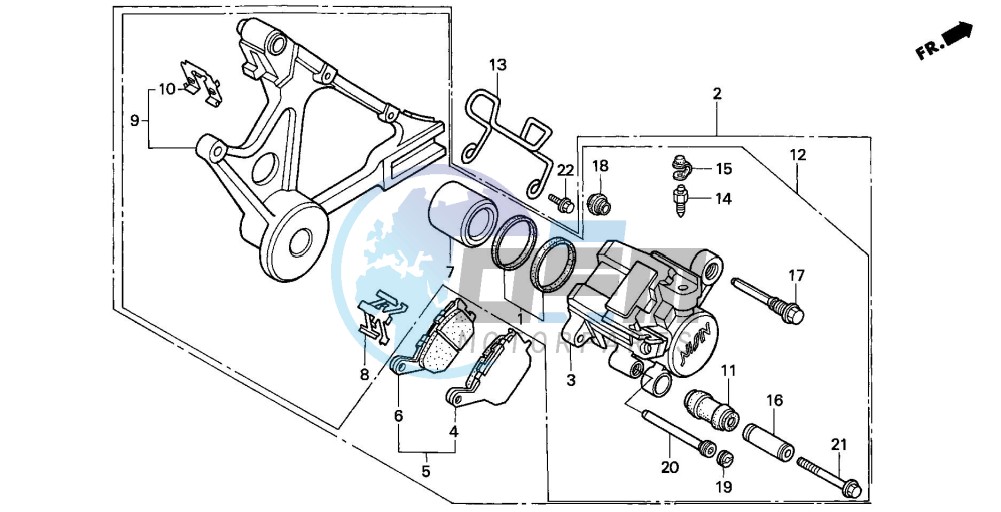 REAR BRAKE CALIPER (CB750F2)