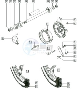 QUADRO_25-45kmh_Y-K1 50 Y-K1 drawing Front wheel-alu