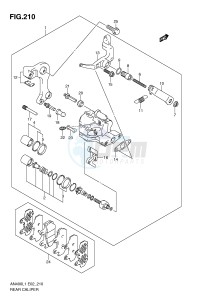 AN400 (E2) Burgman drawing REAR CALIPER (AN400AL1 E19)