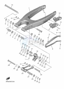 YZ250F (B7B6) drawing REAR ARM