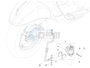 LX 125 4T 3V ie drawing Brakes pipes - Calipers