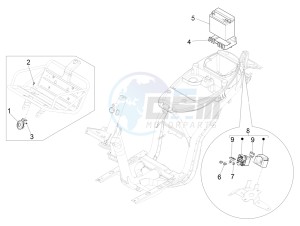 LIBERTY 125 4T E4 POSTE (EMEA) drawing Remote control switches - Battery - Horn