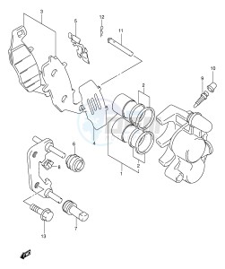 GS500 (E2) drawing FRONT CALIPER