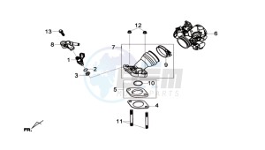 JOYMAX 125 I ABS drawing INLET / FUEL INJECTOR / THROTTLE VALVE BODY