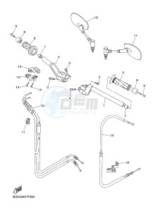 XVS950CR XV950R XV950 R-SPEC (B33A) drawing STEERING HANDLE & CABLE