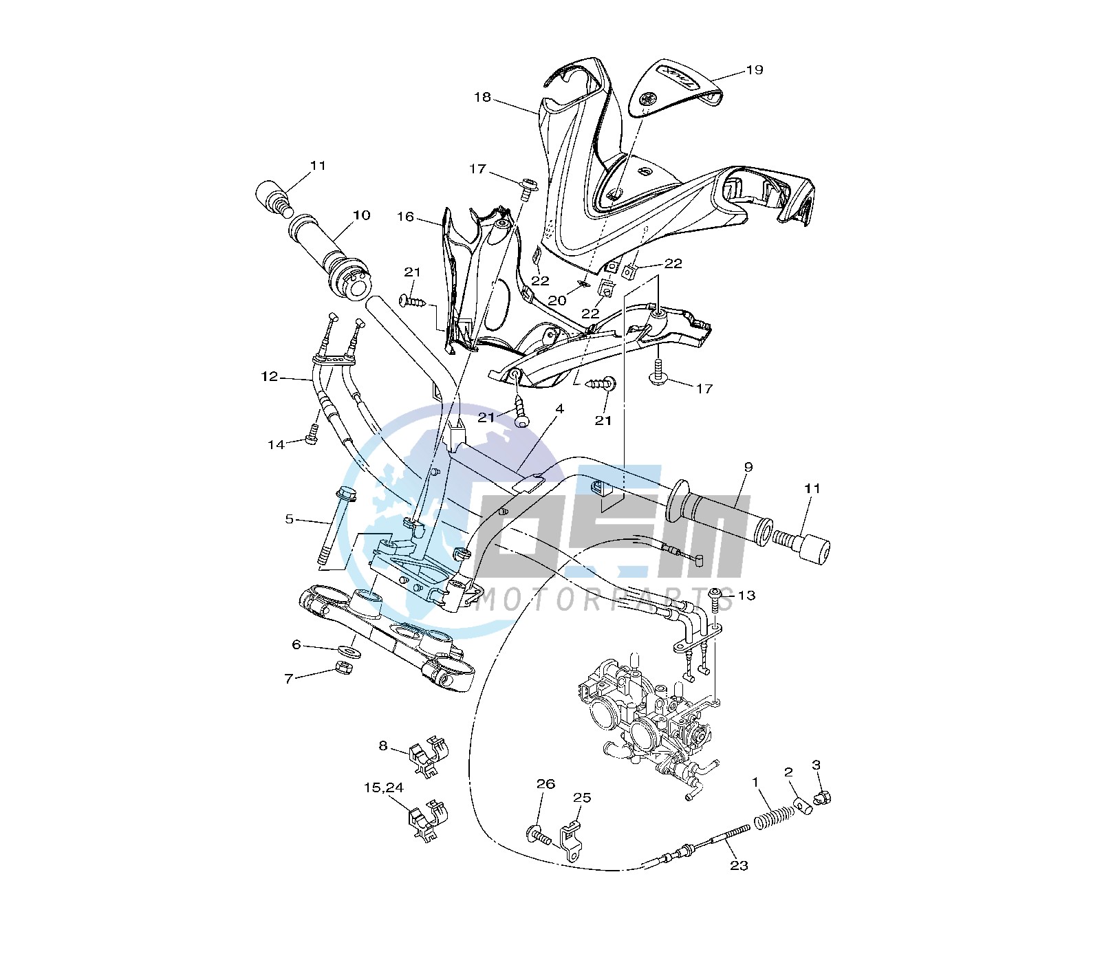 STEERING HANDLE AND CABLE