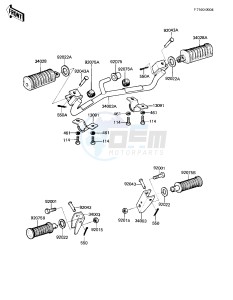 KZ 250 L [CSR BELT] (L1) [CSR BELT] drawing FOOTRESTS