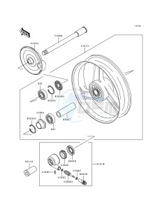 ZX 1100 F [GPZ 1100 ABS] (F1) [GPZ 1100 ABS] drawing FRONT WHEEL