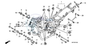 CB1300A9 UK - (E / ABS MKH MME TWO) drawing FRAME BODY