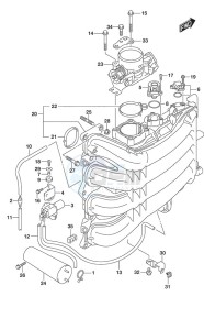 DF 200A drawing Intake Manifold/Throttle Body