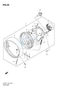 VL800 (E2) VOLUSIA drawing HEADLAMP ASSY (VL800CL1 E2)