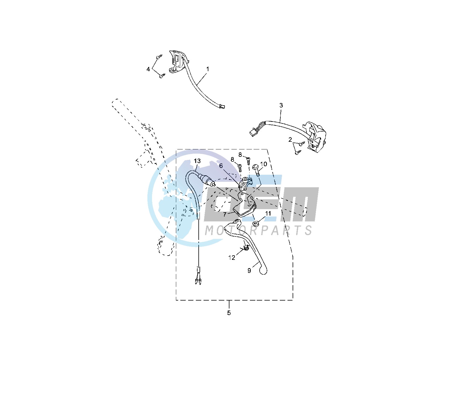 HANDLE SWITCH AND LEVER 5C21-27-2D