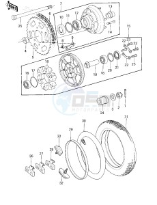 KZ 1000 D [Z1R] (D1) [Z1R] drawing REAR WHEEL_TIRE_HUB_CHAIN -- 78 D1- -