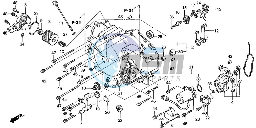 FRONT CRANKCASE COVER (TRX350TE/FE)