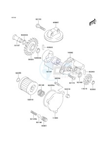 KLX 400 A [KLX400SR KLX400R] (A1-A2 A2 CAN ONLY) [KLX400SR KLX400R] drawing OIL PUMP