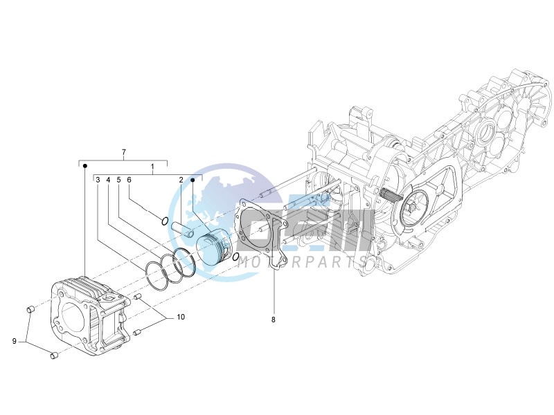 Cylinder - piston - wrist pin unit