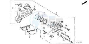 CBF10009 Ireland - (EK) drawing REAR BRAKE CALIPER (CBF1000)