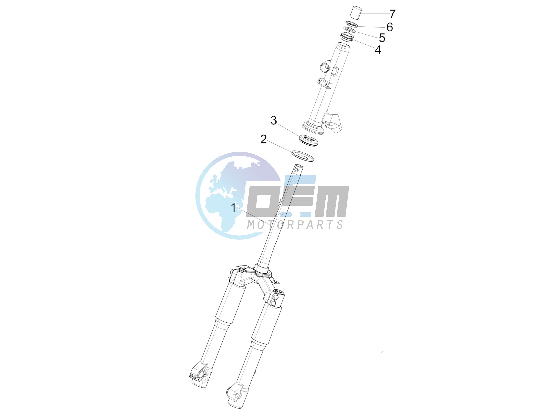 Fork/steering tube - Steering bearing unit